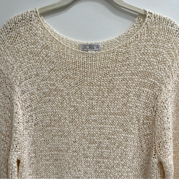 J. Crew Montauk Relaxed Open Knit Sweater CJ458 Cream Size Small - Picture 5 of 12